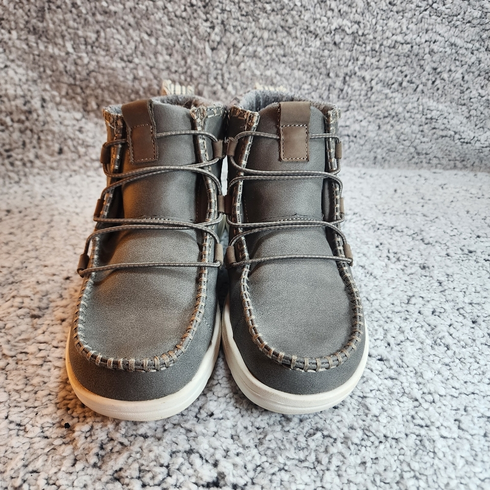 Hey Dude Eloise Sneaker Bootie size 8 recycled leather Granite gray
